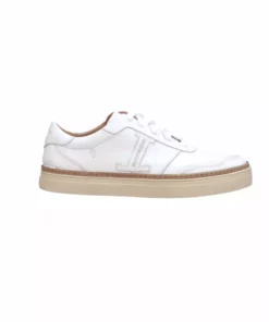 Lucchesse-inc SHOES Double L Lace Up Sneakers :: White