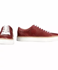 Lucchesse-inc Double L Lace Up Sneaker :: Red