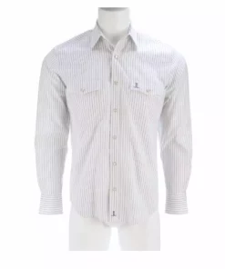 Lucchese-inc APPAREL El Paso :: White/Blue Stripe