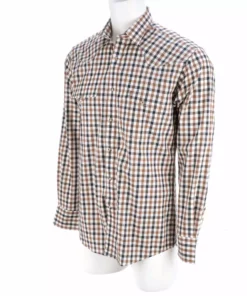 Lucchese-inc APPAREL El Paso :: White/Blue/Brown Large Check