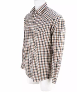 Lucchese-inc APPAREL El Paso :: White/Blue/Brown Large Check