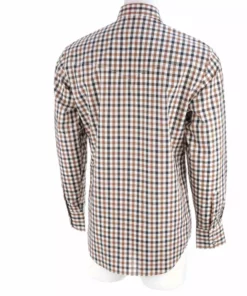 Lucchese-inc APPAREL El Paso :: White/Blue/Brown Large Check