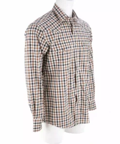 Lucchese-inc APPAREL El Paso :: White/Blue/Brown Large Check