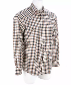 Lucchese-inc APPAREL El Paso :: White/Blue/Brown Large Check