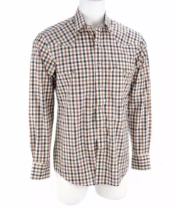 Lucchese-inc APPAREL El Paso :: White/Blue/Brown Large Check