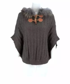Lucchese-inc Cable Knit Poncho :: Grey APPAREL
