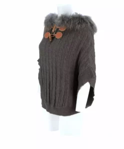 Lucchese-inc Cable Knit Poncho :: Grey APPAREL