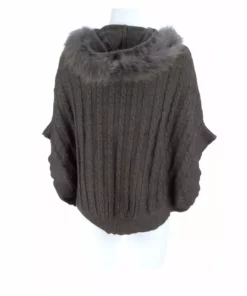 Lucchese-inc Cable Knit Poncho :: Grey APPAREL