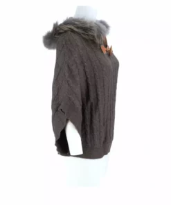 Lucchese-inc Cable Knit Poncho :: Grey APPAREL