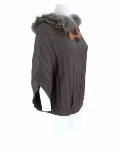 Lucchese-inc Cable Knit Poncho :: Grey APPAREL