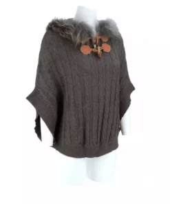 Lucchese-inc Cable Knit Poncho :: Grey APPAREL