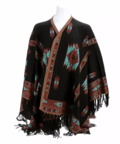 Lucchesse-inc APPAREL Alpaca Fleece Poncho :: Black