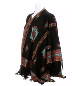 Lucchesse-inc APPAREL Alpaca Fleece Poncho :: Black