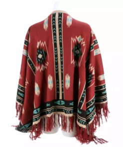 Lucchesse-inc APPAREL Alpaca Fleece Poncho :: Red