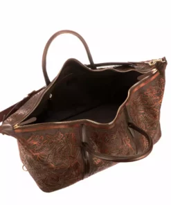 Lucchese-inc Hand-Tooled Duffel :: Brown Duffels