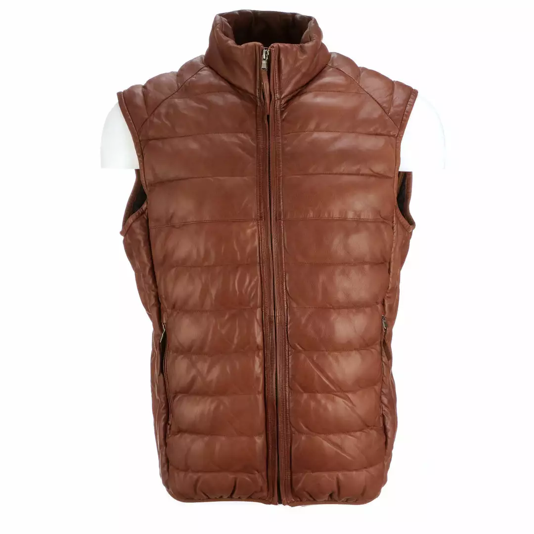 Best deal ๐ฏ Lucchese-inc APPAREL Men's Leather Puffer Vest :: Cognac ๐ 3 Lucchese-inc APPAREL Men's Leather Puffer Vest :: Cognac