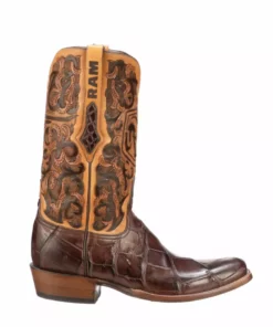 Lucchesse-inc Boots RAM Men's Tooled Western Boot :: Antique Chocolate