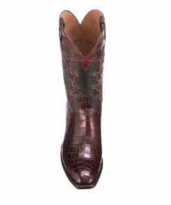 Lucchese-inc Tulip Exotic :: Bordeaux + Navy Boots
