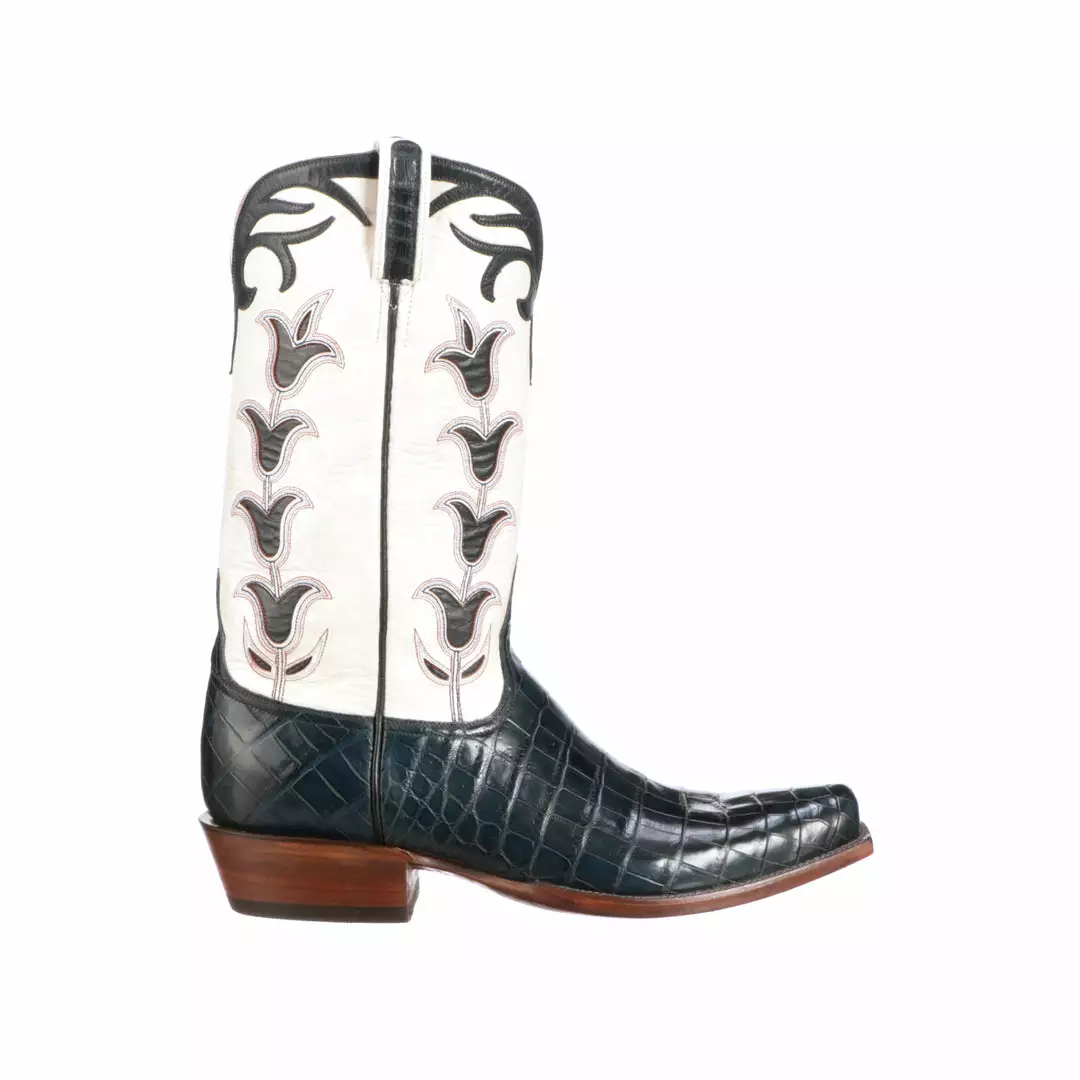 Promo โค๏ธ Lucchesse-inc Tulip Exotic :: Navy + Wheat ๐ฅพ Boots ๐ 3 Lucchesse-inc Tulip Exotic :: Navy + Wheat Boots