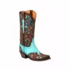 Lucchese-inc BOOTS Drea :: Emerald Blue + Brown