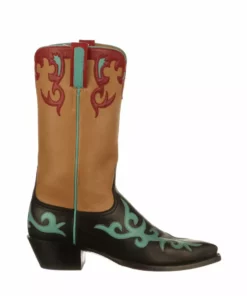 Lucchese-inc BOOTS Hollywood Rose :: Black + Antique Saddle