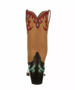 Lucchese-inc BOOTS Hollywood Rose :: Black + Antique Saddle