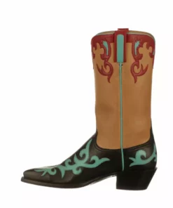 Lucchese-inc BOOTS Hollywood Rose :: Black + Antique Saddle