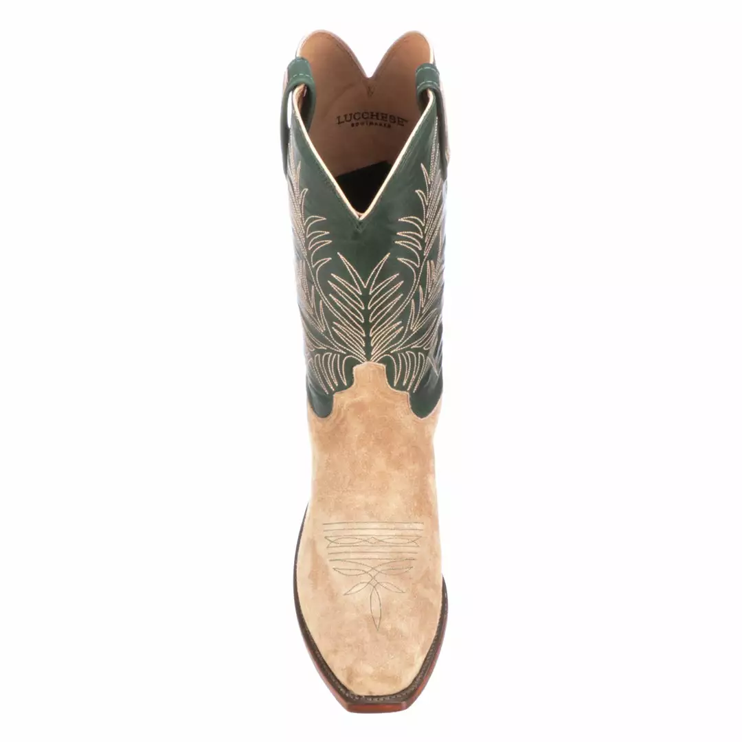 New ๐ Lucchese-inc Paxson Suede :: Tan + Green ๐ฅพ Boots ๐ 4 Lucchese-inc Paxson Suede :: Tan + Green Boots
