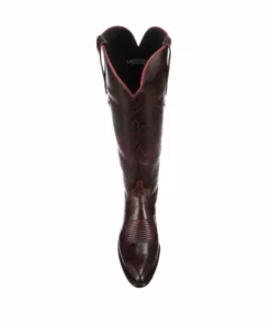 Lucchese-inc Saltillo Tall :: Black Cherry + Cognac BOOTS