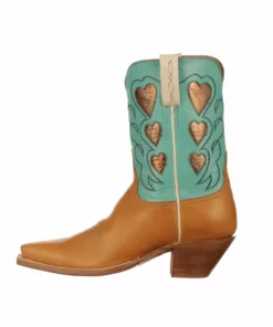 Lucchese-inc Queen Of Hearts :: Tan + Turquoise BOOTS