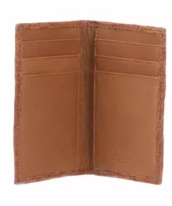 Lucchese-inc Bifold Wallet – Crocodile :: Cognac