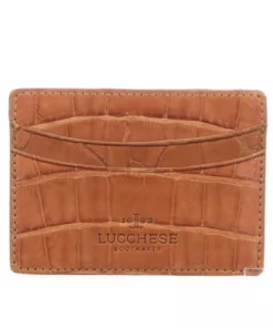 Lucchese-inc Credit Card Case – Crocodile :: Cognac Wallets