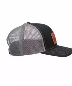 Lucchesse-inc Leather Patch Cap :: Black + Charcoal