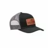 Lucchesse-inc Leather Patch Cap :: Black + Charcoal