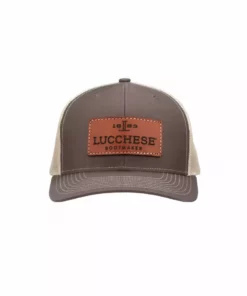 Lucchesse-inc Leather Patch Cap :: Brown + Khaki