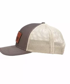 Lucchesse-inc Leather Patch Cap :: Brown + Khaki