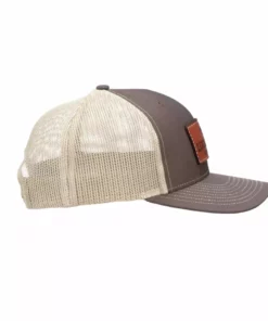 Lucchesse-inc Leather Patch Cap :: Brown + Khaki