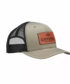 Lucchesse-inc Leather Patch Cap :: Loden + Black