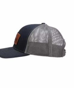 Lucchesse-inc Leather Patch Cap :: Navy + Charcoal