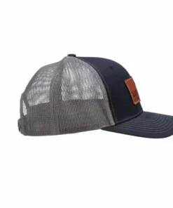 Lucchesse-inc Leather Patch Cap :: Navy + Charcoal