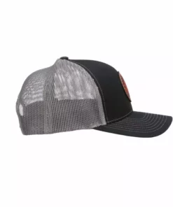 Deals ⭐ Lucchesse-inc Hats Leather Patch Cap Round :: Black + Charcoal ✨ 11 Lucchesse-inc Hats Leather Patch Cap Round :: Black + Charcoal