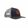 Lucchesse-inc Hats Leather Patch Cap Round :: Navy + Charcoal