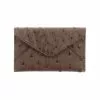 Lucchese-inc Wallets Envelope Card Case – Ostrich :: Sienna