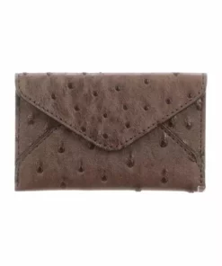 Lucchese-inc Wallets Envelope Card Case – Ostrich :: Sienna
