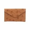 Lucchese-inc Wallets Envelope Card Case – Ostrich :: Cognac