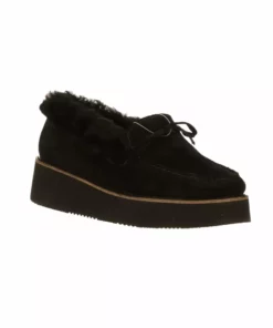 Lucchese-inc SHOES Shearling Wedge Moccasin :: Black