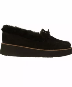 Lucchese-inc SHOES Shearling Wedge Moccasin :: Black