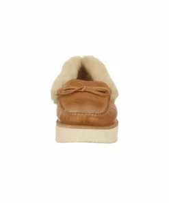 Lucchese-inc Shearling Wedge Moccasin :: Tan