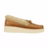 Lucchese-inc Shearling Wedge Moccasin :: Tan