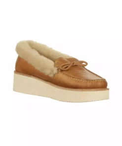 Brand new ๐ Lucchese-inc Shearling Wedge Moccasin :: Tan ๐คฉ 9 Lucchese-inc Shearling Wedge Moccasin :: Tan